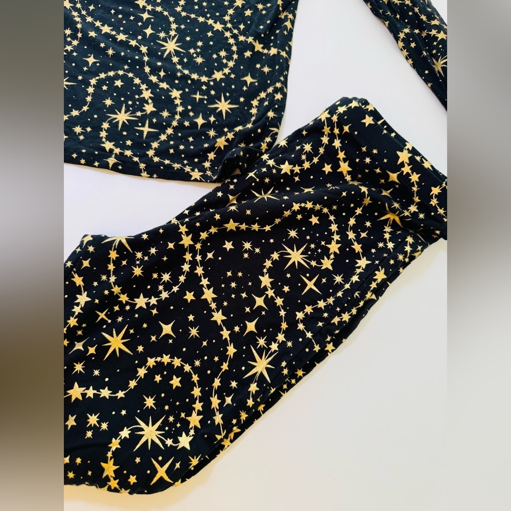 Posh Peanut Gold/Black Calypso Classic Pajama Set Size 9/10 - Picture 4 of 7